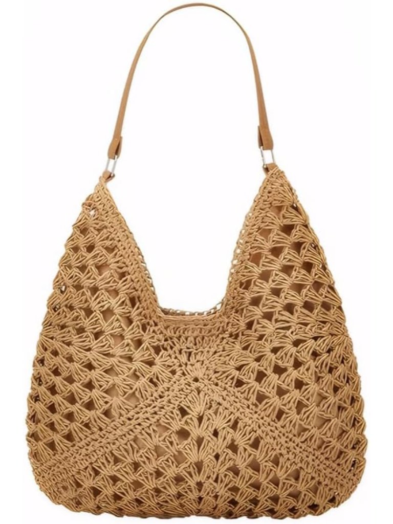Straw Woven Hobo Bags For Women Beach Travel Shoulder Bag | Large Slouchy Raffia